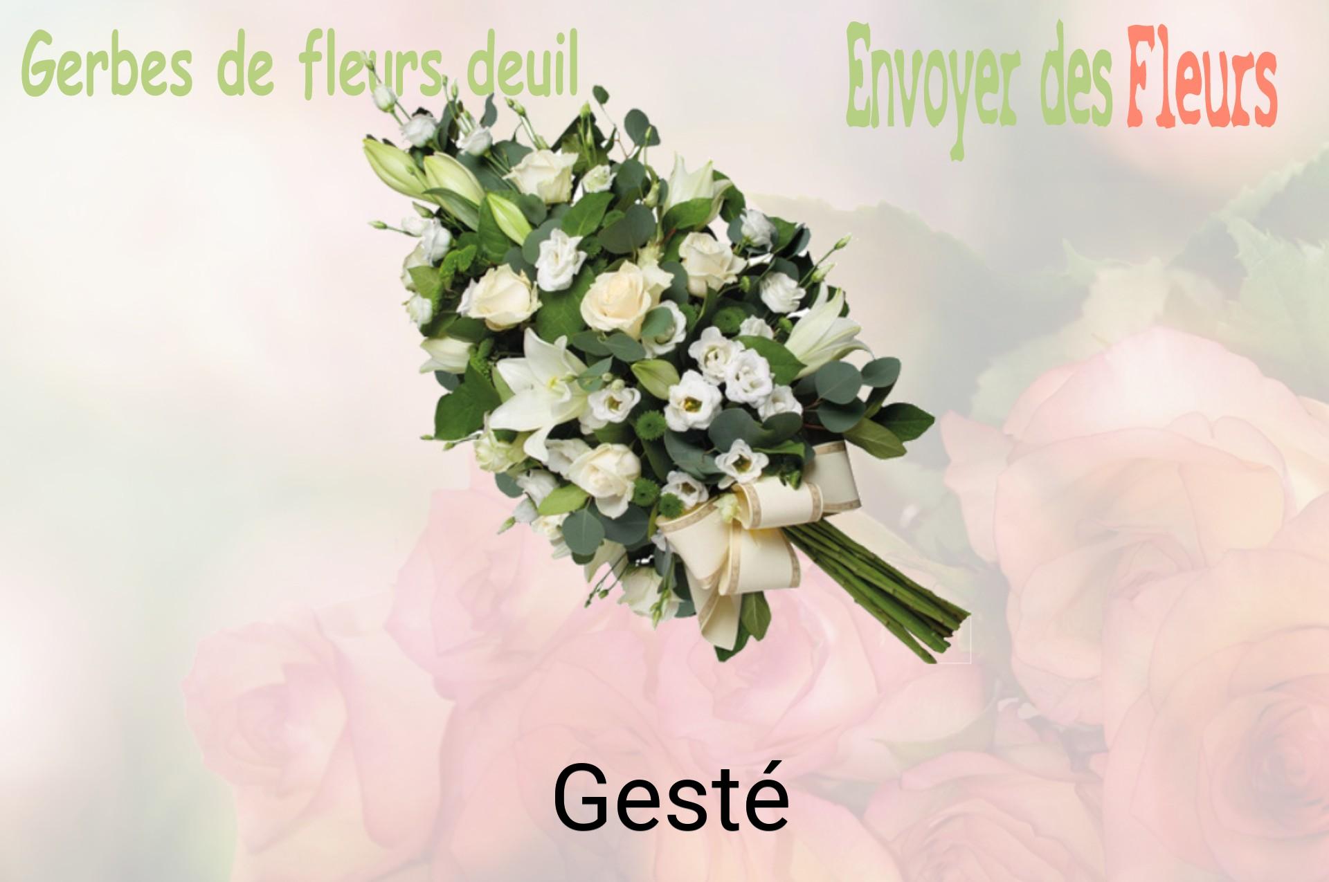 Gerbe de fleurs de deuil livrée à Gesté